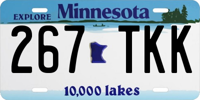 MN license plate 267TKK