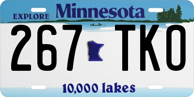 MN license plate 267TKO