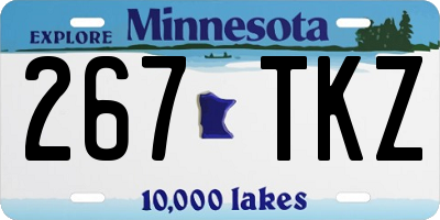 MN license plate 267TKZ