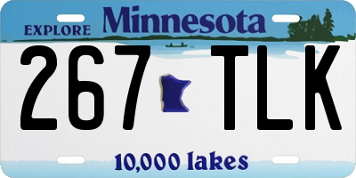 MN license plate 267TLK