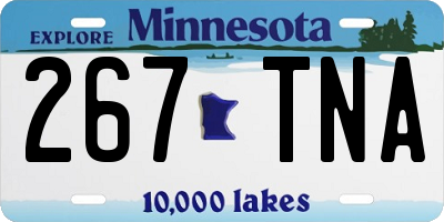 MN license plate 267TNA