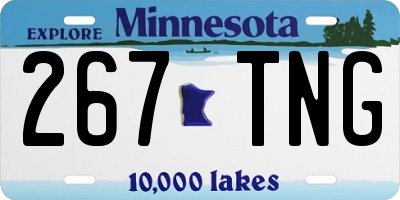 MN license plate 267TNG