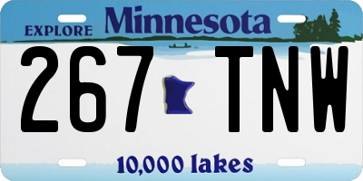 MN license plate 267TNW