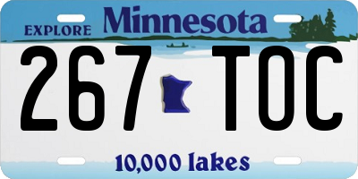 MN license plate 267TOC