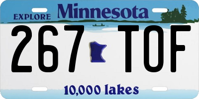 MN license plate 267TOF