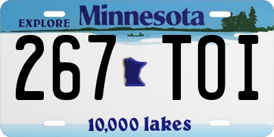MN license plate 267TOI