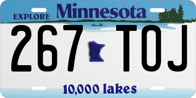 MN license plate 267TOJ