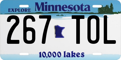 MN license plate 267TOL