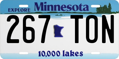 MN license plate 267TON