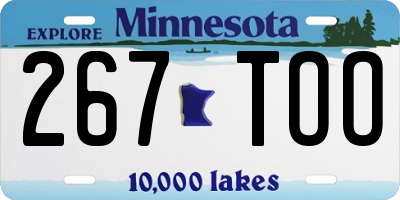 MN license plate 267TOO