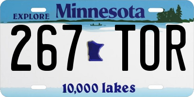MN license plate 267TOR