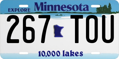 MN license plate 267TOU