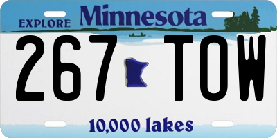 MN license plate 267TOW