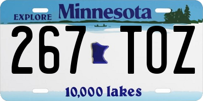 MN license plate 267TOZ