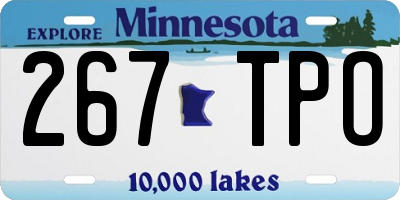MN license plate 267TPO