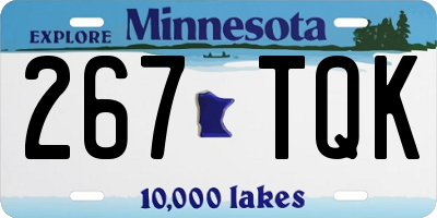 MN license plate 267TQK