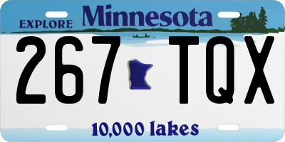 MN license plate 267TQX