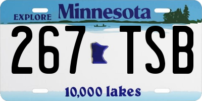 MN license plate 267TSB