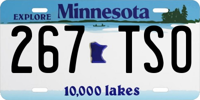 MN license plate 267TSO