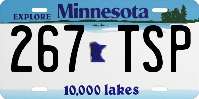 MN license plate 267TSP