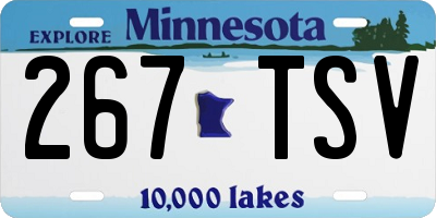MN license plate 267TSV
