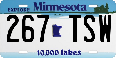 MN license plate 267TSW