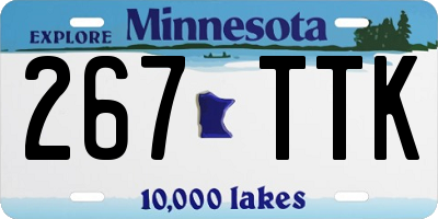 MN license plate 267TTK