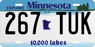 MN license plate 267TUK