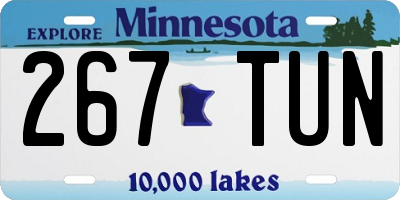 MN license plate 267TUN