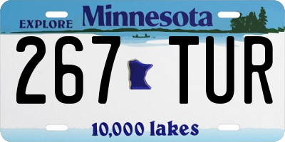 MN license plate 267TUR