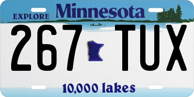 MN license plate 267TUX