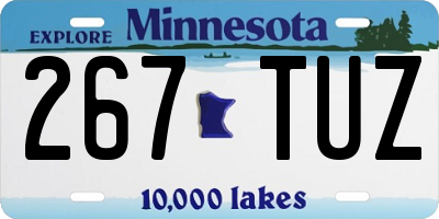 MN license plate 267TUZ
