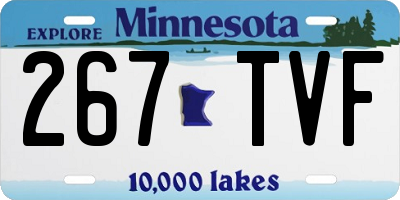 MN license plate 267TVF