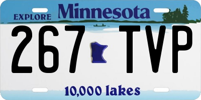 MN license plate 267TVP