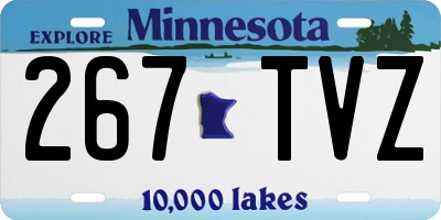 MN license plate 267TVZ