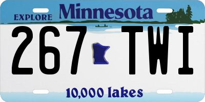 MN license plate 267TWI