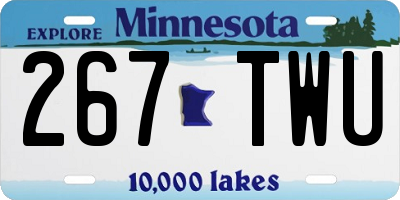 MN license plate 267TWU