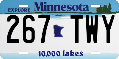 MN license plate 267TWY
