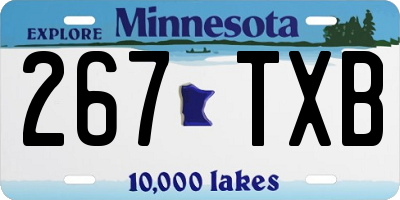 MN license plate 267TXB