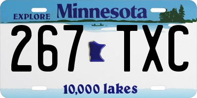 MN license plate 267TXC