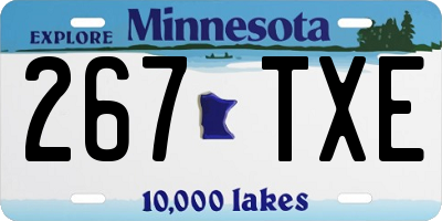 MN license plate 267TXE
