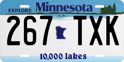 MN license plate 267TXK