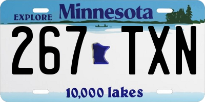 MN license plate 267TXN