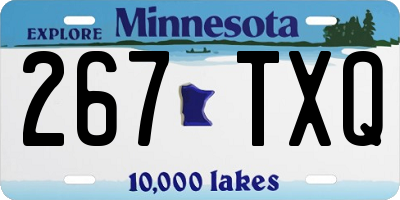 MN license plate 267TXQ