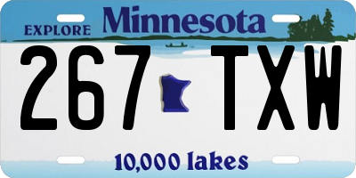 MN license plate 267TXW