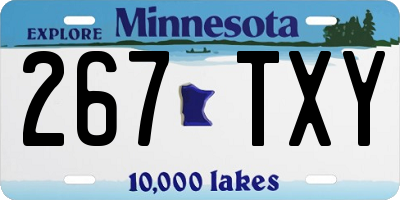 MN license plate 267TXY