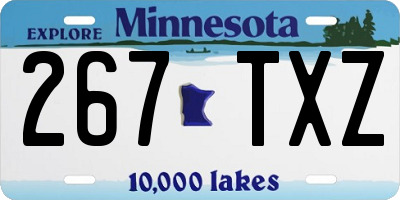 MN license plate 267TXZ