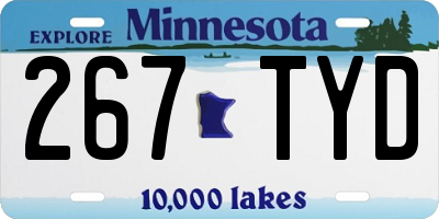 MN license plate 267TYD
