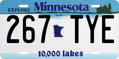 MN license plate 267TYE