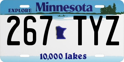 MN license plate 267TYZ